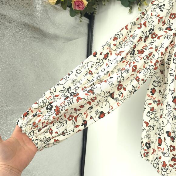 a.n.a. A New Approach Estie Floral Cream Pattern Top Long Sleeve Size XL NWT - Picture 6 of 11